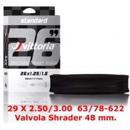Camera d'aria Vittoria Standard V.48 Shrader 29x2.50/3.00 Camera d'aria Vittoria Standard V.48 Shrader 29x2.50/3.00